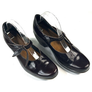 Naot Pleasure Mary Jane Pumps Casual Brown Leather Heels Womens EU 41 US 10 Bow